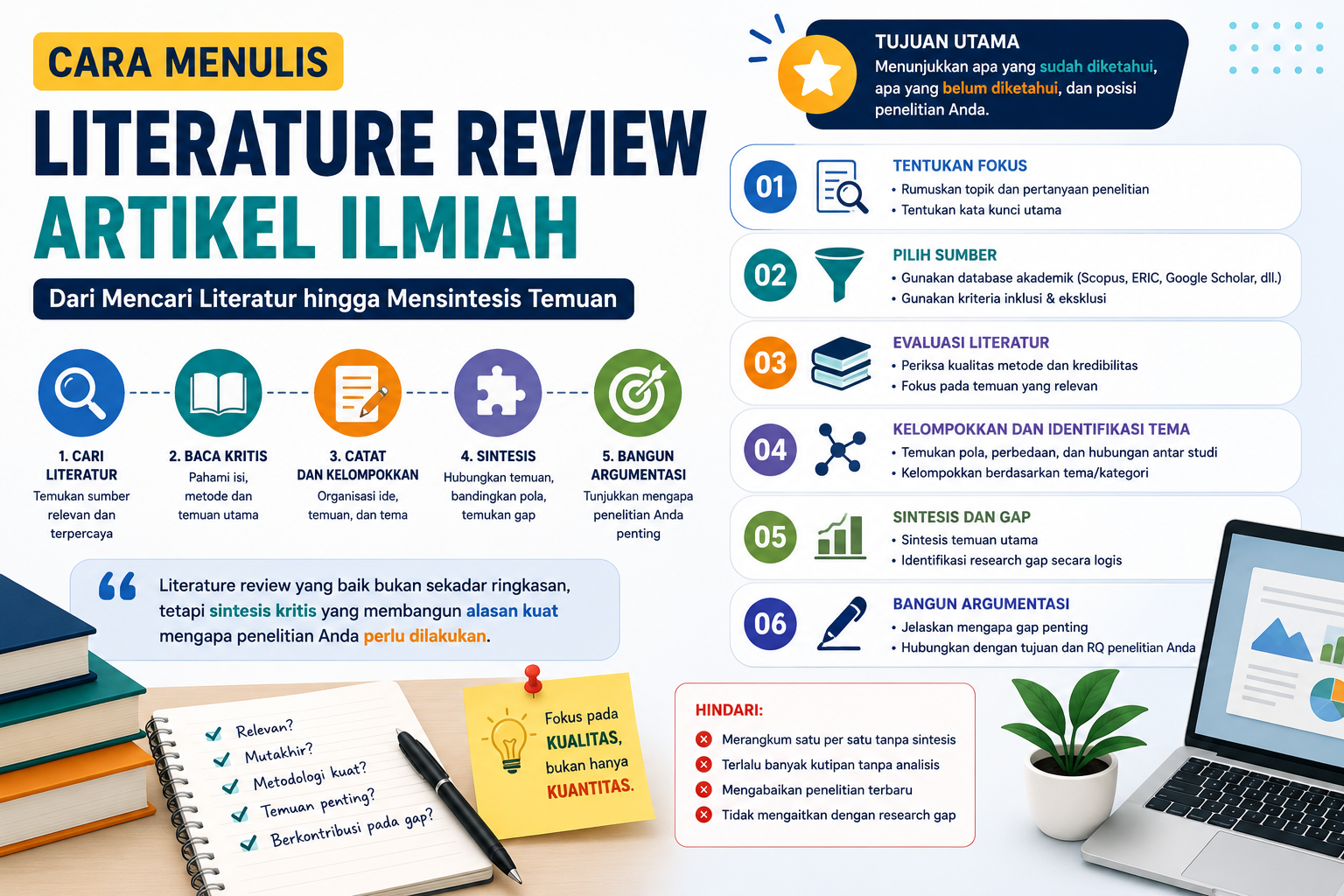 Cara Menulis Literature Review Artikel Ilmiah: Dari Mencari Literatur hingga Membangun Research Gap