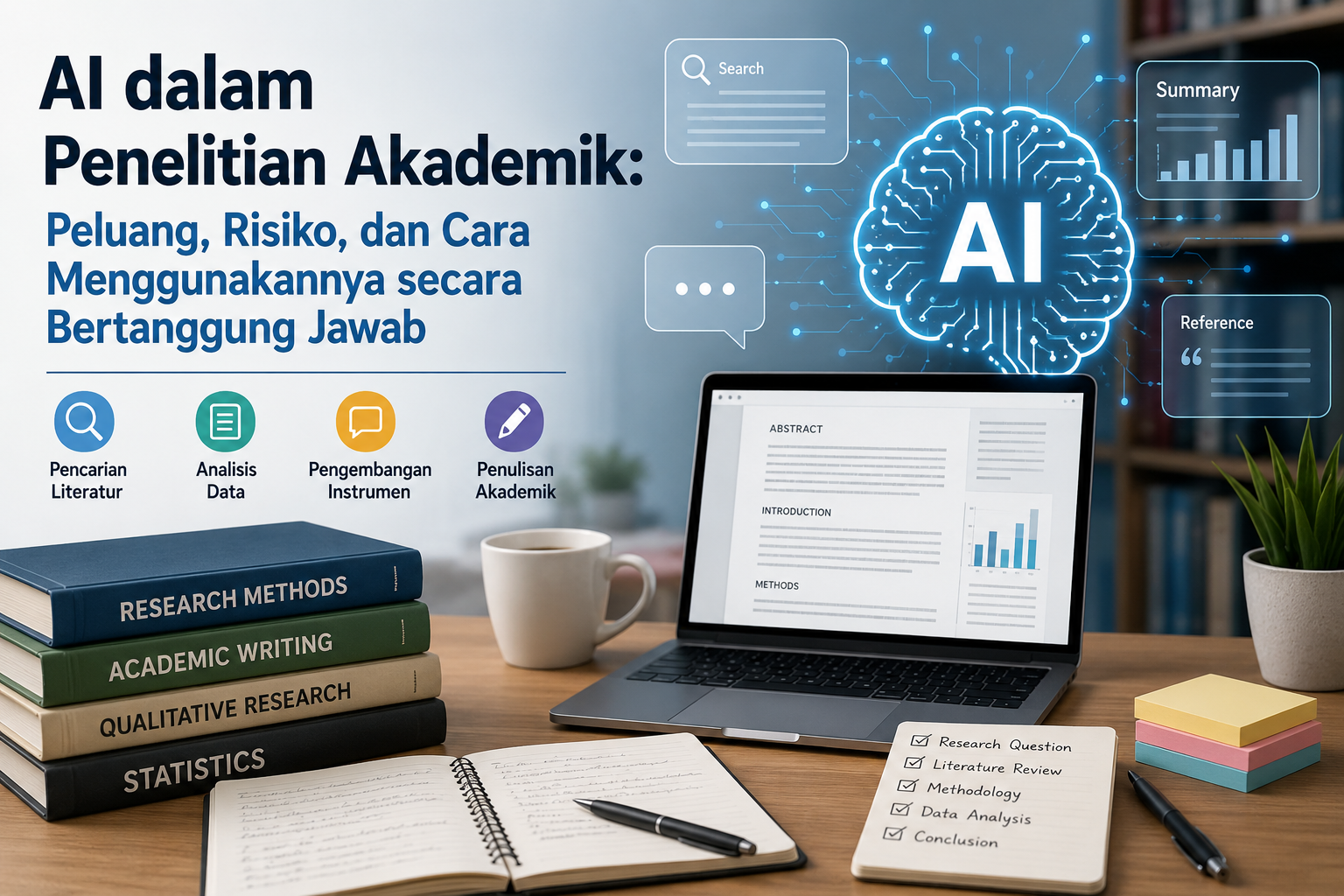 AI dalam Penelitian Akademik: Peluang, Risiko, dan Cara Menggunakannya secara Bertanggung Jawab