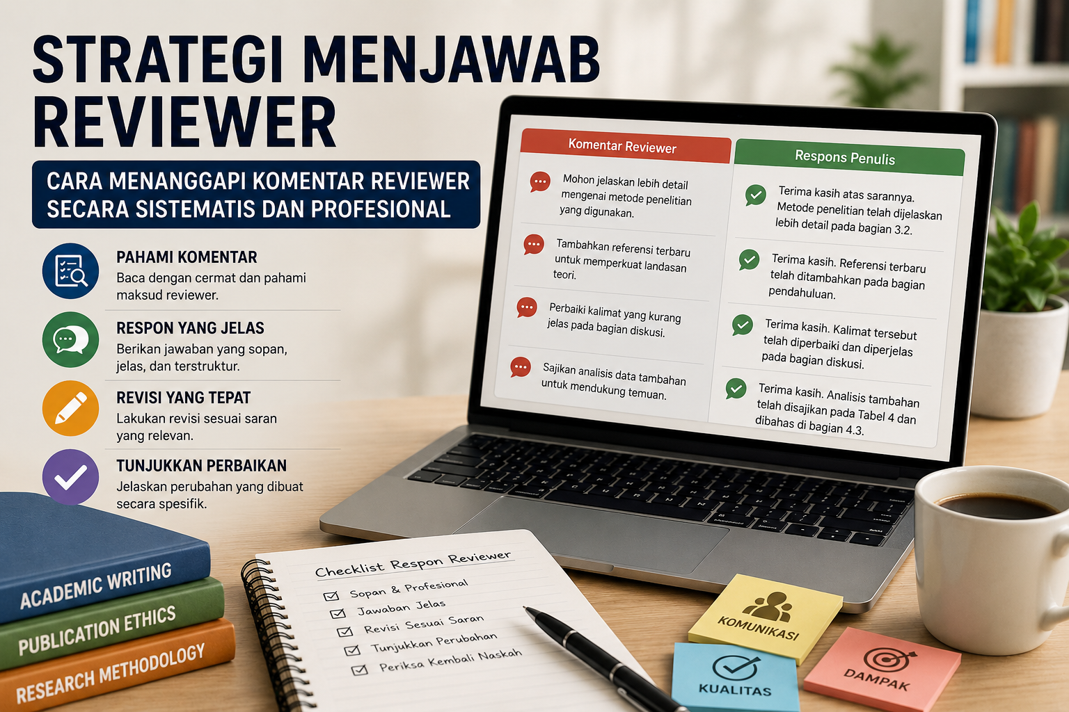 Strategi Menjawab Reviewer Jurnal: Panduan Menyusun Response to Reviewers yang Sistematis